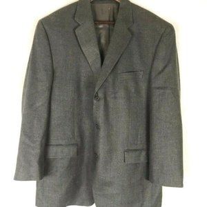 Men's Gray Silk Wool Cashmere Blend Blazer Jacket